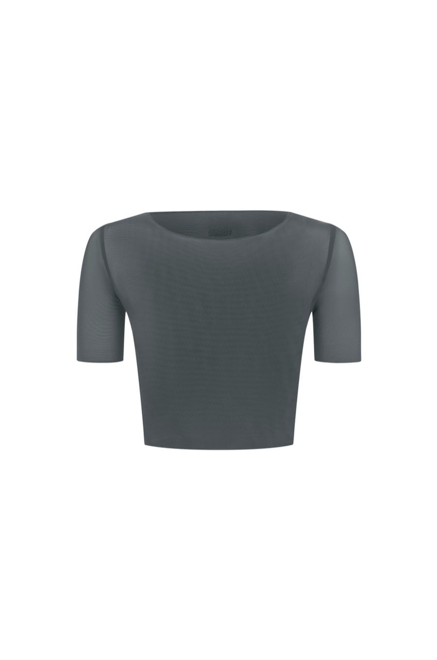 Aura Baby Tee · Concrete, ghost flat-lay