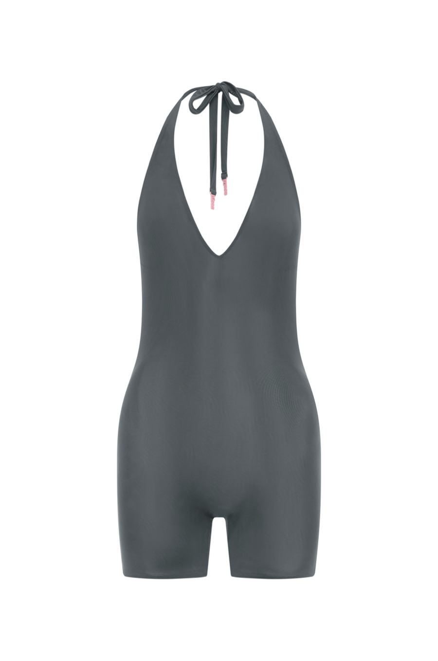 Aura Romper · Concrete, ghost flat-lay